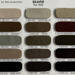 Beaver fur felt colors