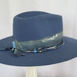 Slate blue fedora